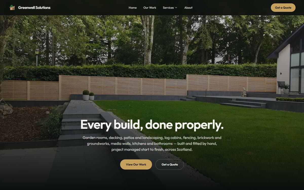 Greenwell Solutions website on a desktop screen